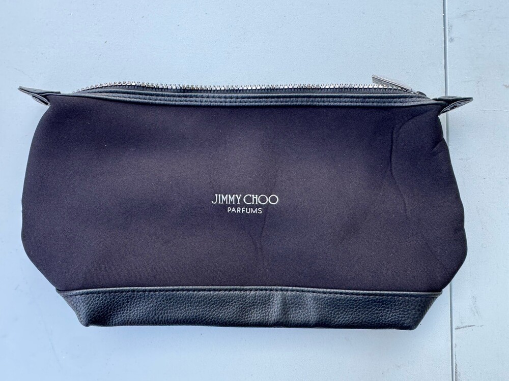 Jimmy Choo Parfums Black Zipper Makeup Bag Cosmetic Pouch